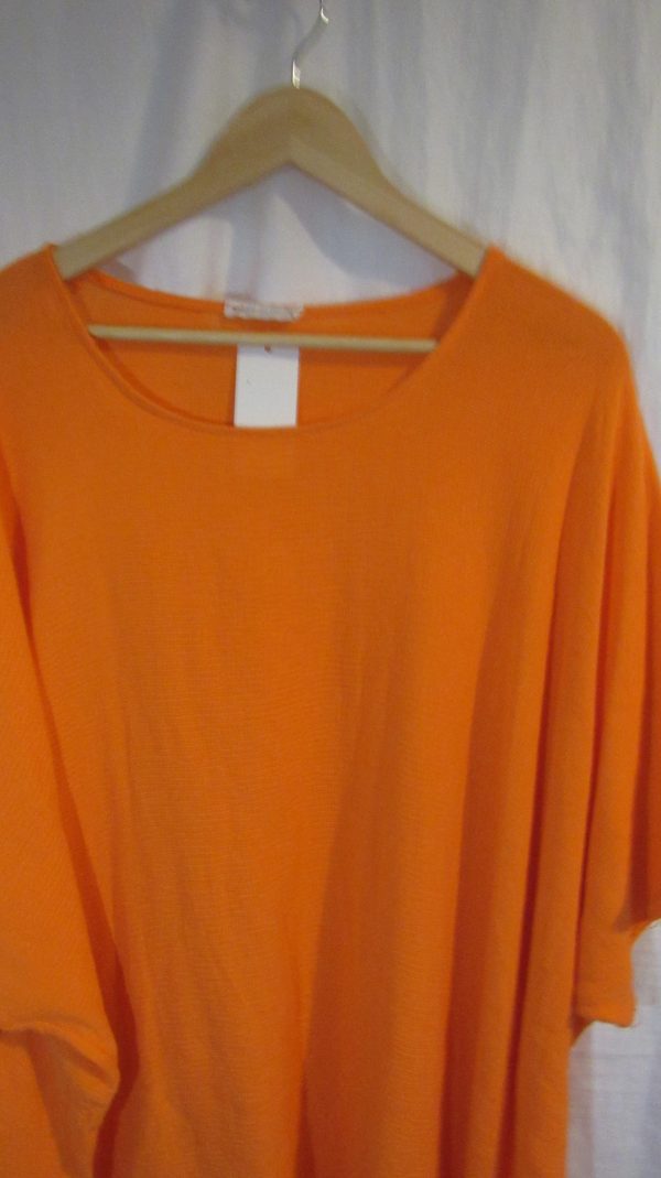 New Ladies Orange Oversized Tunic Top One Size 20 22 24 26 NON RETURNABLE - Image 3