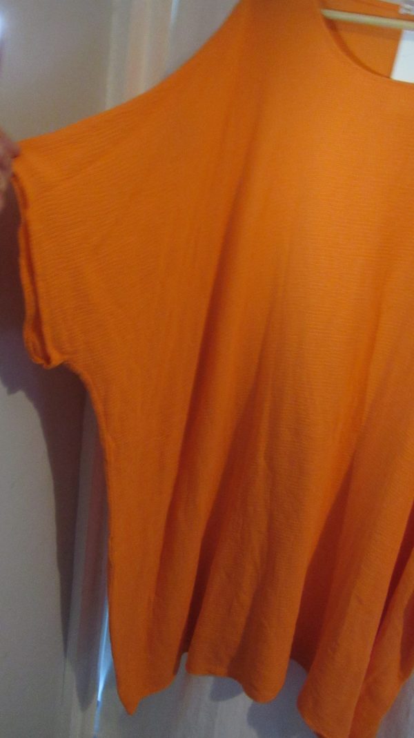 New Ladies Orange Oversized Tunic Top One Size 20 22 24 26 NON RETURNABLE - Image 4