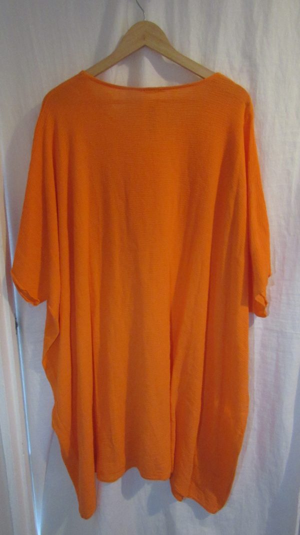 New Ladies Orange Oversized Tunic Top One Size 20 22 24 26 NON RETURNABLE - Image 5