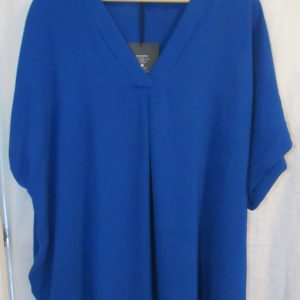 New Ladies Royal Blue V Neck Tunic Top Pocket One Size fits sizes 18 20 22 24 NON RETURNABLE