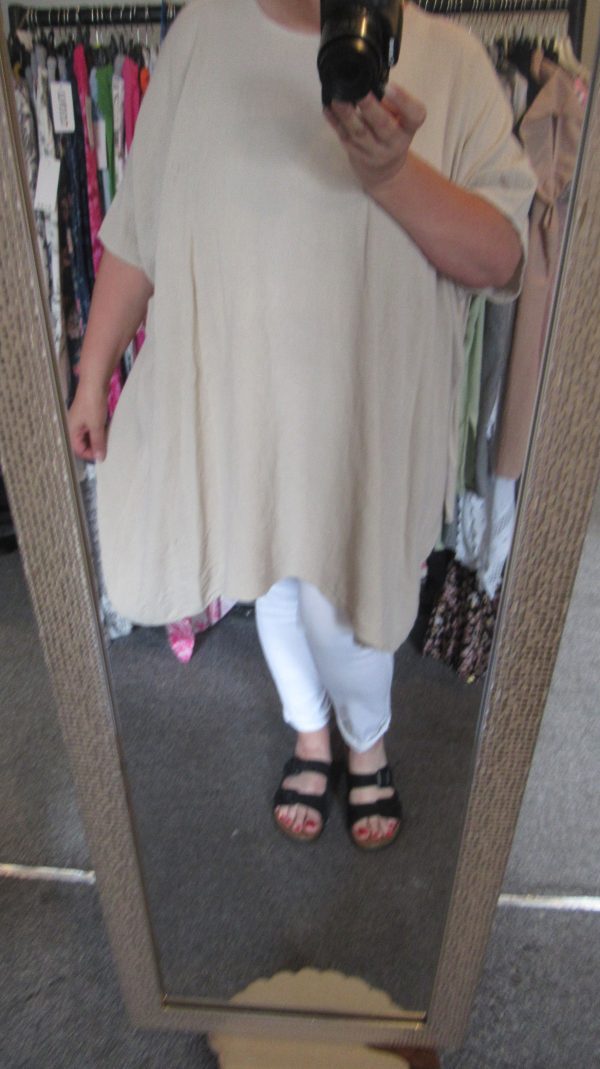 New Ladies Beige Oversized Tunic Top One Size 20 22 24 26 NON RETURNABLE - Image 7