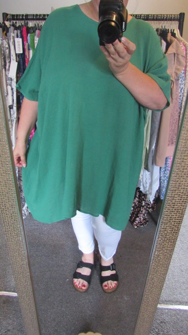 New Ladies Green Oversized Tunic Top One Size 20 22 24 26 NON RETURNABLE - Image 8