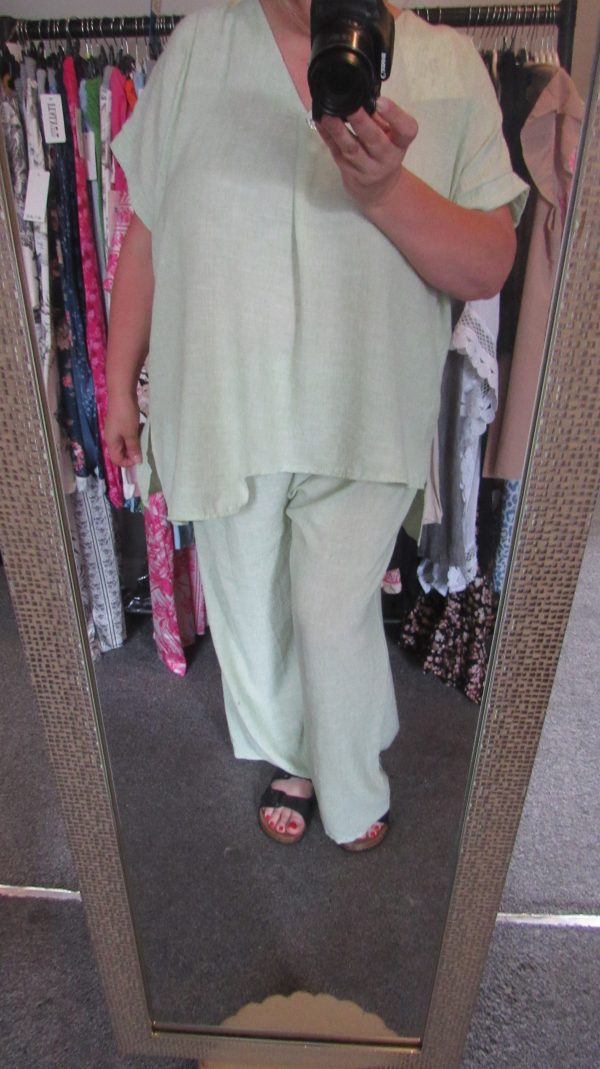 New Ladies Sage Green Plus Size 2 Piece Set One Size fits sizes 18 20 22 - Image 5