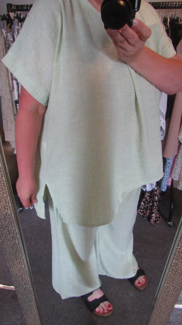 New Ladies Sage Green Plus Size 2 Piece Set One Size fits sizes 18 20 22 - Image 6