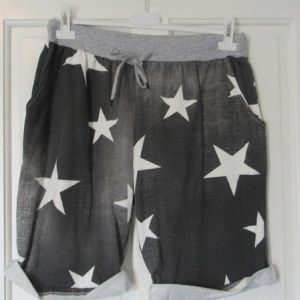 NEW Ladies Grey Star Jogger Shorts Plus Size One Size Fits sizes 16 18 20 Size 2