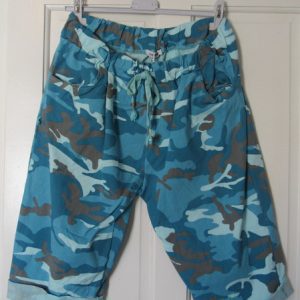 Made in Italy Blue Camo Shorts Women's One size fits sizes 18 20 22