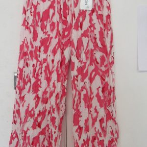 Fashion Pink Pattern Pleated Wide Leg Trousers Size S/M 8-12