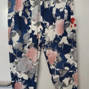 Dark Blue Floral joggers One size fits sizes 16