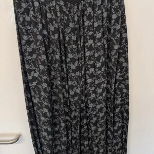 New Ladies Black Floral Harem Pants One Size fits sizes 14 16
