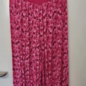 New Ladies Pink Floral Harem Pants One Size fits sizes 14 16