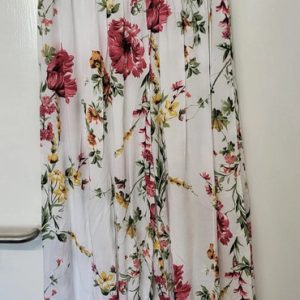 New Ladies White Floral Harem Pants One Size fits sizes 16 18 20