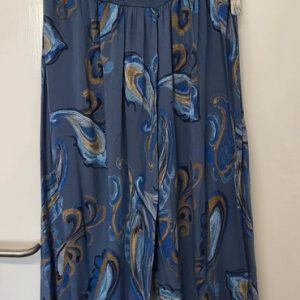 New Ladies Blue Floral Harem Pants One Size fits sizes 16 18 20