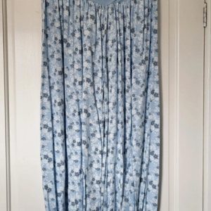 New Ladies Blue Floral Harem Pants One Size fits sizes 12 14 16
