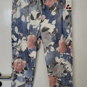 New Light Blue Floral Joggers One Size fits sizes 16 and 18 Size 2
