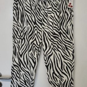 New Ladies Black White Zebra Print Joggers One Size fits sizes 16 and 18