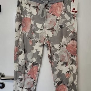 Grey Floral Joggers One Size fits sizes 16 and 18