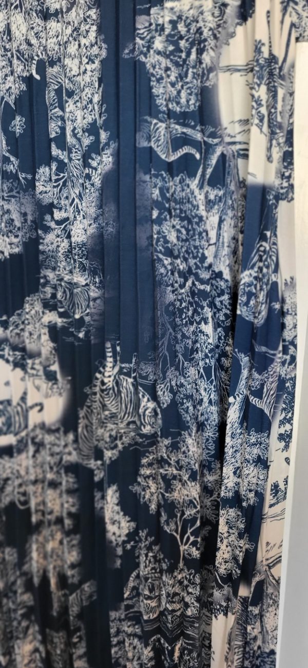 New Ladies Navy Blue Animal Print Pleated Maxi Dress One Size fits sizes 14 16 18 20 - Image 5