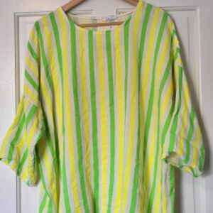 New Ladies Greens Neon Stripe Tunic Top One Size fits sizes 16 18 20 22