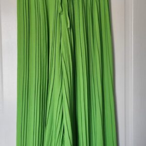 New Ladies Plus Size Pleated Trousers Lime One Size fits 20 22 24 26