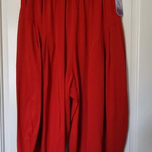 New Ladies Red 3/4 Length Wide Leg Trousers One size fits sizes 18 20 22 24