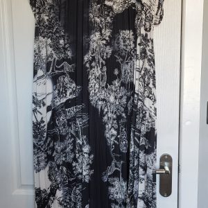 New Ladies Black Animal Print Pleated Maxi Dress One Size fits sizes 14 16 18 20
