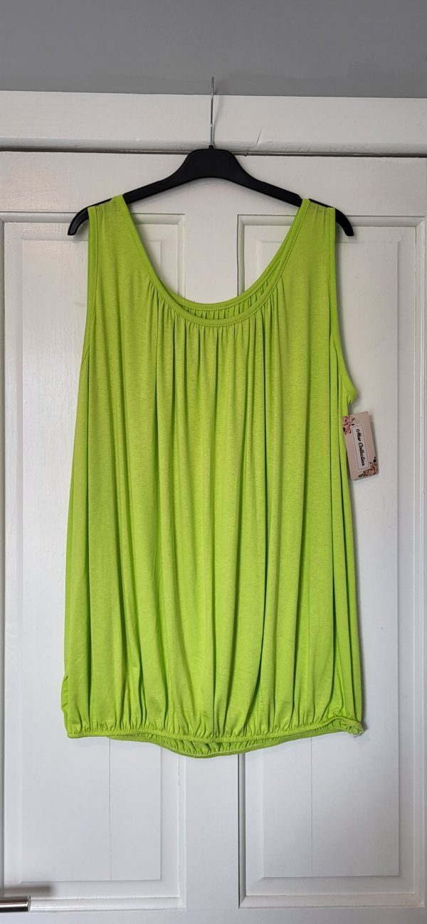 New Ladies Lime Sleeveless Sun Top One size fits sizes 16 18 20 22 Plus Size - Image 2