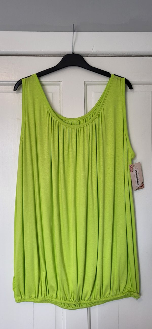 New Ladies Lime Sleeveless Sun Top One size fits sizes 16 18 20 22 Plus Size - Image 3