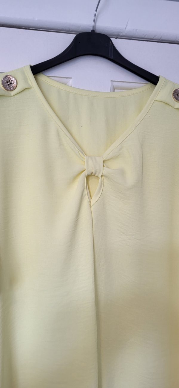 New Ladies Yellow V Neck Knott Top One Size fits sizes 16 18 20 22 - Image 4