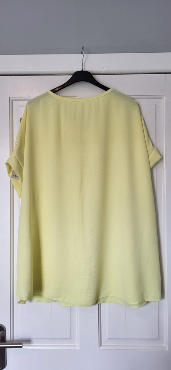 New Ladies Yellow V Neck Knott Top One Size fits sizes 16 18 20 22 - Image 5