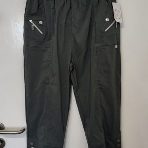Cherry Berry Khaki 3/4 length stretchy trousers Size T4 UK 14