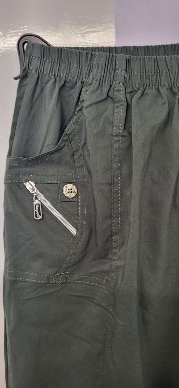Cherry Berry Khaki 3/4 length stretchy trousers Size T7 UK 20 - Image 3