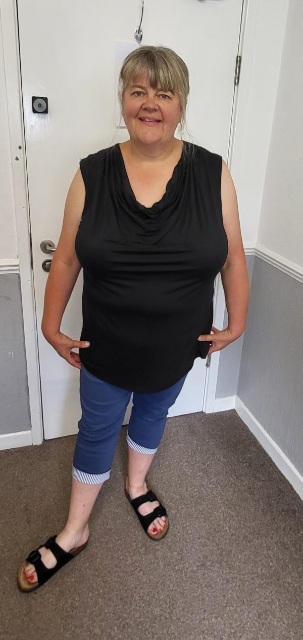 New Ladies Black Cowl Neck Top One Size fits sizes 16 18 20 22 - Image 6