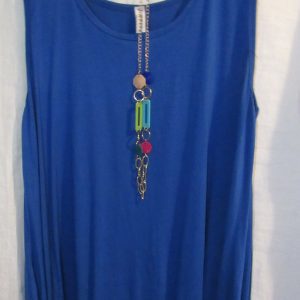 New Sleeveless Womens Royal Blue Top One Size fits sizes 16 18 20 22