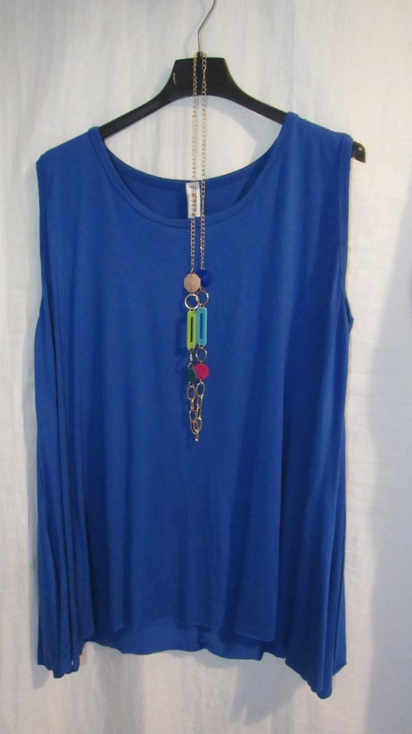 New Sleeveless Womens Royal Blue Top One Size fits sizes 16 18 20 22 - Image 2
