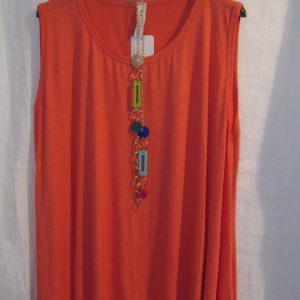 New Sleeveless Womens Coral Top One Size fits sizes 16 18 20 22