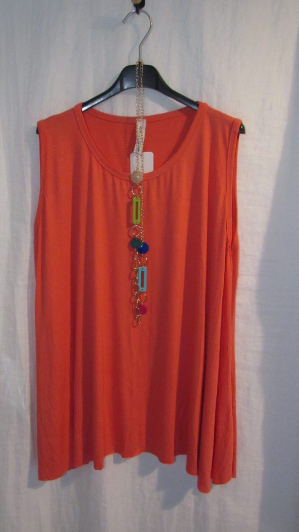 New Sleeveless Womens Coral Top One Size fits sizes 16 18 20 22