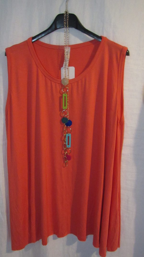 New Sleeveless Womens Coral Top One Size fits sizes 16 18 20 22 - Image 3