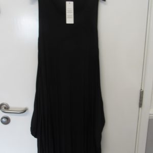 New Ladies Black Plain Sleeveless Jersey Dress One Size fits sizes 14 16 18 20