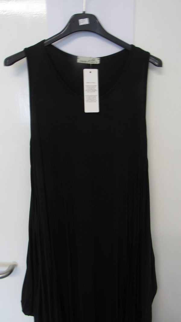 New Ladies Plain Sleeveless Jersey Dress One Size fits sizes 14 16 18 20 - Image 3