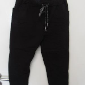 NEW Ladies Black Stretchy Crinkle Magic Trousers One Size Fits 10 12 14 16