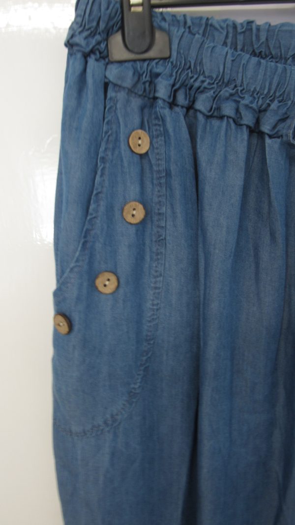 New Ladies Darker Blue Wide Leg Trousers One Size fits sizes 18 20 22 - Image 3