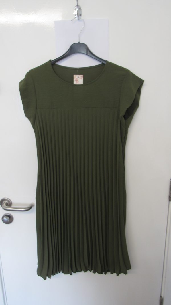 New Ladies Khaki Pleated Dress or Tunic One Size fits sizes 14 16 18 20