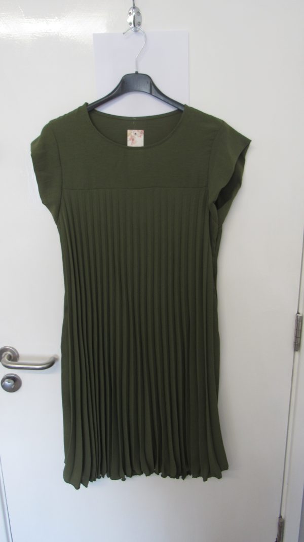 New Ladies Khaki Pleated Dress or Tunic One Size fits sizes 14 16 18 20 - Image 2
