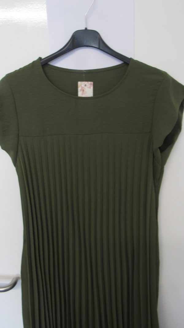 New Ladies Khaki Pleated Dress or Tunic One Size fits sizes 14 16 18 20 - Image 3