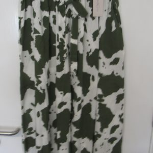 New Ladies Khaki with White Wide Leg Trousers One Size fits sizes 18 20 22