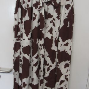 New Ladies Brown with White Wide Leg Trousers One Size fits sizes 18 20 22