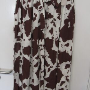 New Ladies Brown with White Wide Leg Trousers One Size fits sizes 18 20 22