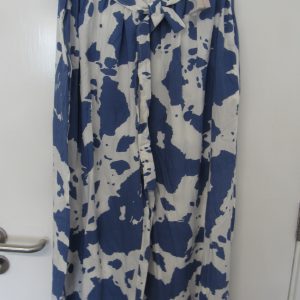 New Ladies Denim Blue with White Wide Leg Trousers One Size fits sizes 18 20 22