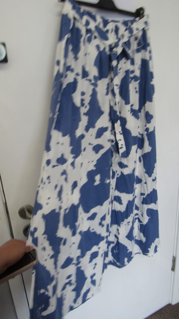New Ladies Denim Blue with White Wide Leg Trousers One Size fits sizes 18 20 22 - Image 5