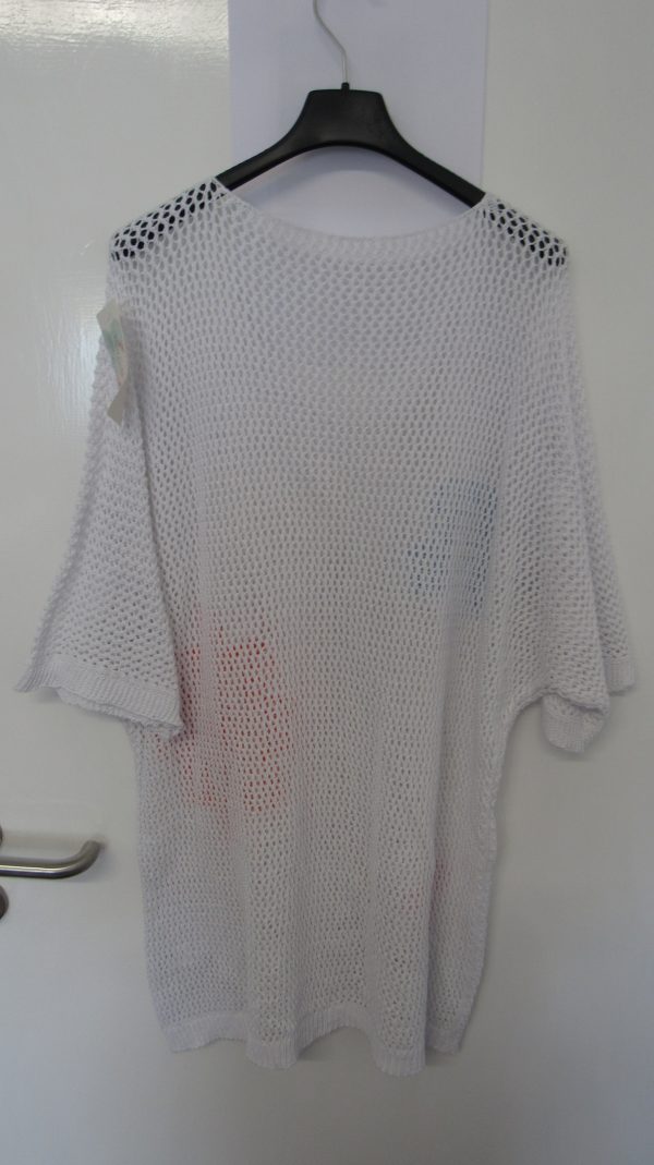 New Ladies White Floral Crochet V Neck Summer Top Size 16 - Image 6